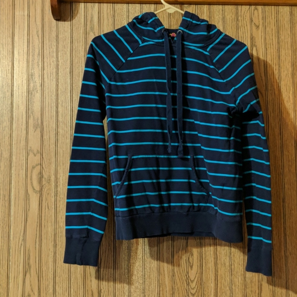 Blue striped hoodie